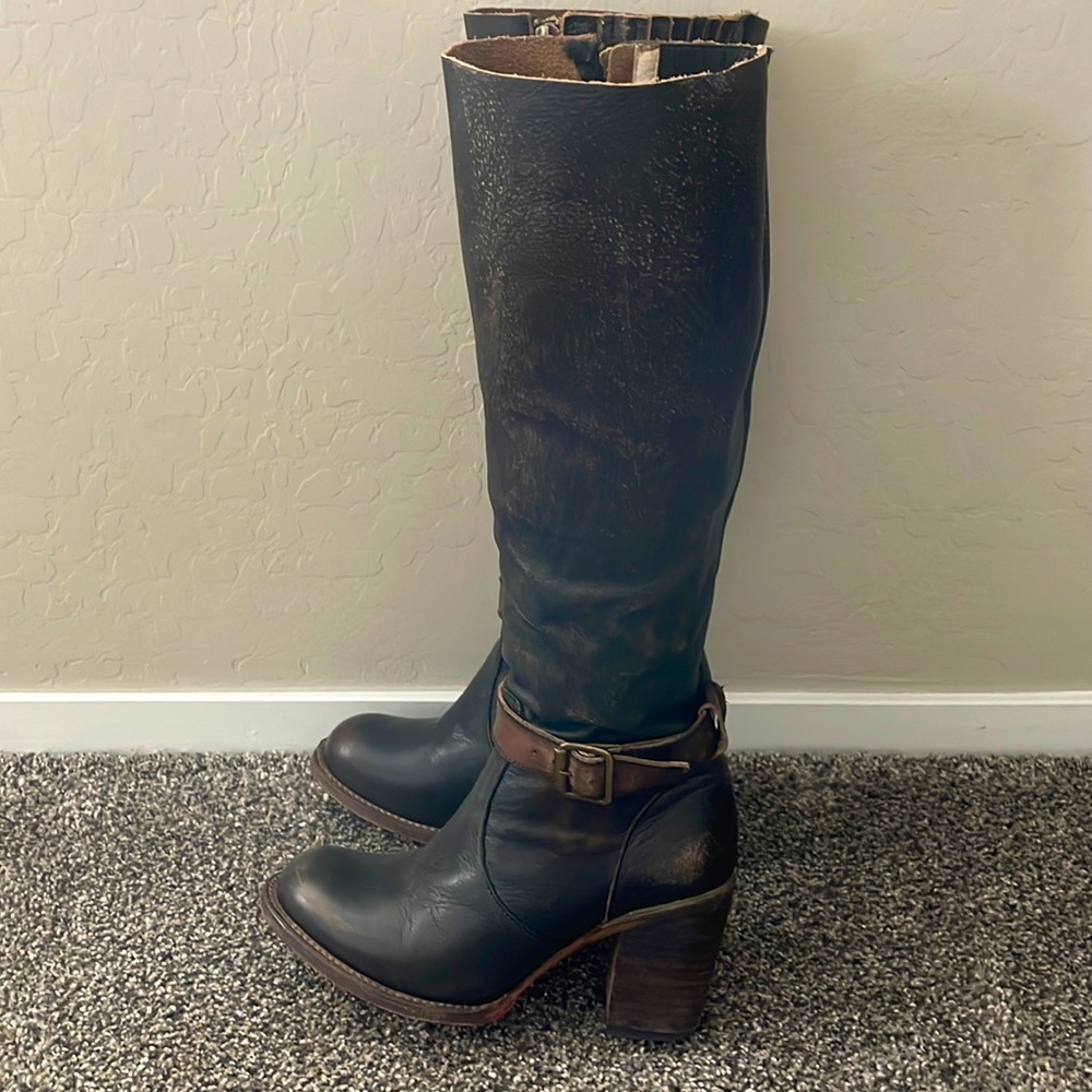 Dark brown tall Freebird boots